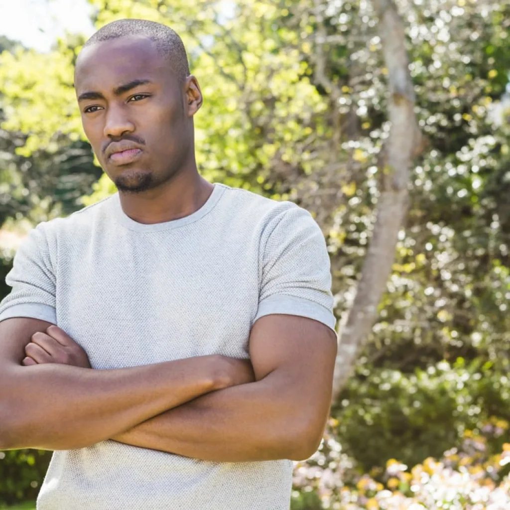 African American Man Standing Outdoors